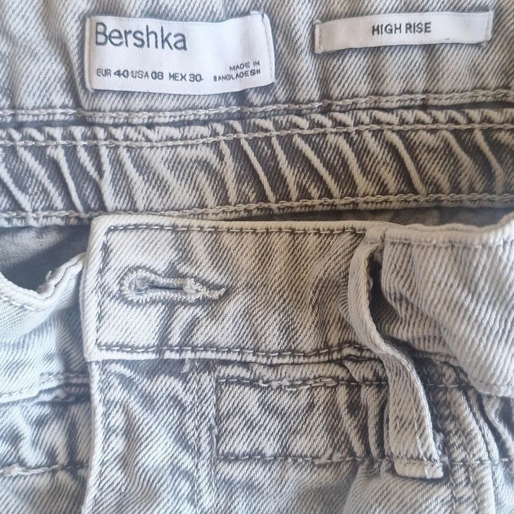 Bershka Paperbag Waist High Rise Denim Shorts, Sz 8 - Picture 6 of 6